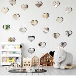 20 pc Set Hearts Shaped 3D Acrylic Mirror Wall Stickers